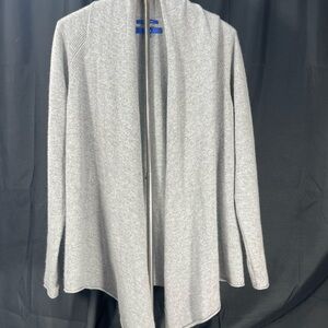 Women’s Gray Open Front Shawl Cardigan. Affordable, luxury cashmere